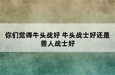 你们觉得牛头战好 牛头战士好还是兽人战士好